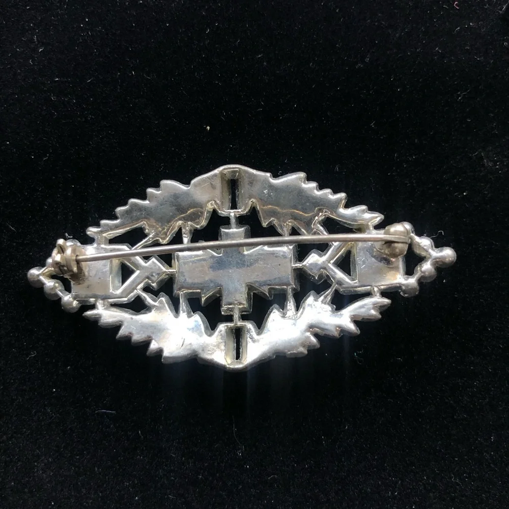 Beautiful vintage silver crystal and ruby art deco style brooch - Picture 2 of 2